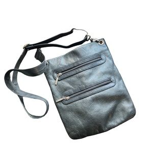 Margot | Black Leather Crossbody Messenger Bag